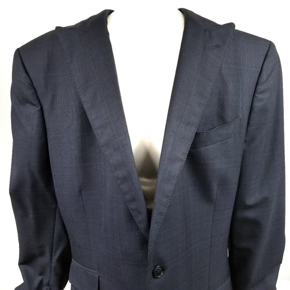 Robert Talbott Carmel Blue Peaked Lapel Blazer 44L - Picture 3 of 7